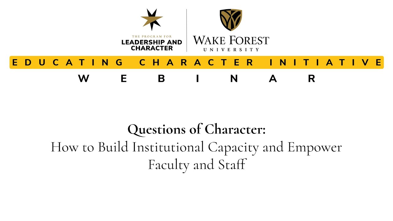 ECI Spring 2025 Webinar Series: Cultivating Communities of Character in the University
