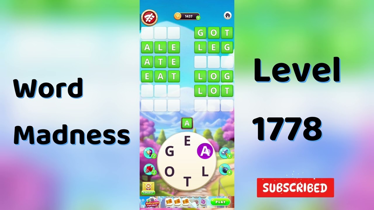 Word Madness Level 1778 Answers 🧠🔥 | All Correct Words Revealed!