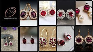 Celebrity Real Ruby Gold Earring Designs Along With Weight! Net Worth