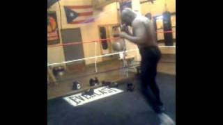 Michael Marshall warming up
