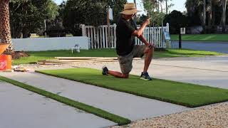 How to Install Artificial Grass Driveway Runners (Strips). Tips on Concrete preparation.