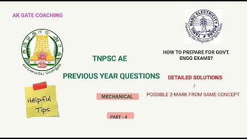 TNPSC AE PREVIOUS YEAR QUESTION PAPER PART 4 DETAILED SOLUTIONS | TNEB AE MECH | TNPSC AE MECH
