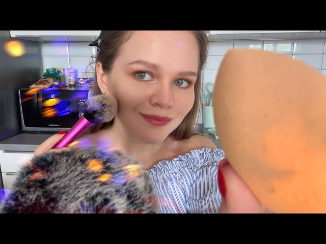 Asmr 🤍 UpClose MakeUp on You and Me with lots of Mouth Sounds