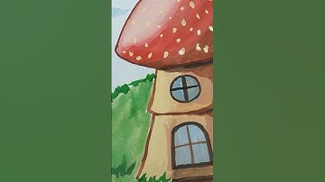 how to draw mushroom house #mushroom #mushroomhouse #ytshorts #shorts #drawing #trending #viral
