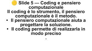 Coding e pensiero computazionale