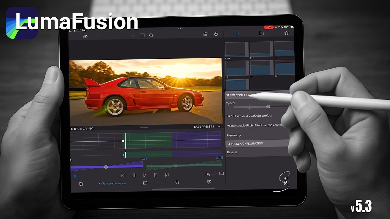 Кинематографическое увеличение скорости с использованием TimeCut и LumaFusion v5.3