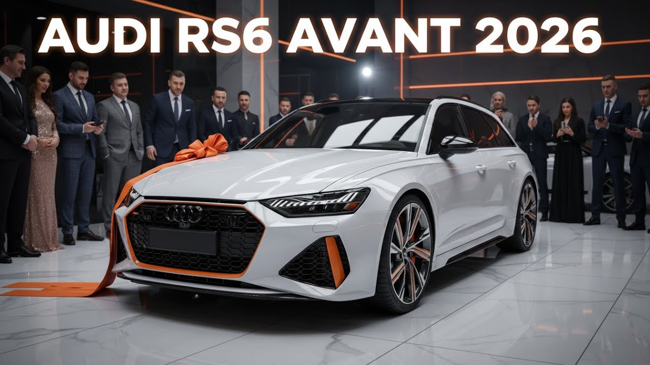🚀Представлен Audi RS6 Avant 2026 года! Белый зверь с оранжевыми акцентами поразил поклонников рос...