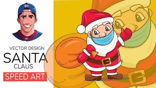 Adobe illustrator Tutorial Santa Claus illustration Speed art Video 2020