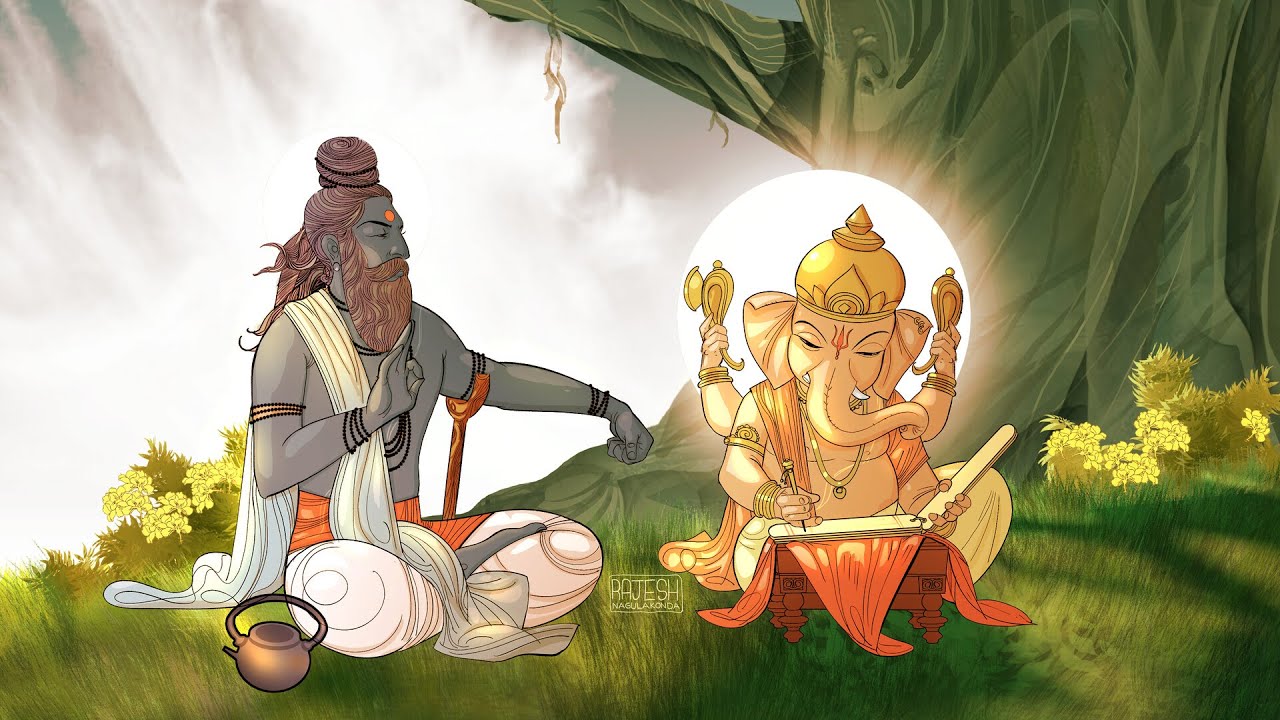 Ganesha & Vyasa, The origin of the legendary epic Mahabharatha! - YouTube