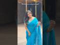 Blue saree mood🤌🏻✨ #youtubeshorts #pravallikanalluri #othayadipathayila