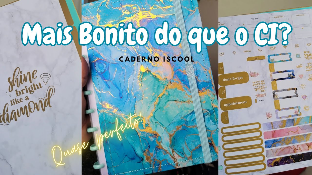 Caderno de disco da Shopee bom e barato 💙🤍🩵 - Caderno ISCOOL