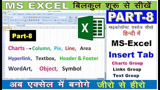 Microsoft Excel Part 8 | Excel tutorial for Beginners | Excel Insert Tab