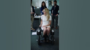 Women try flying office chairs. #robotics #robot