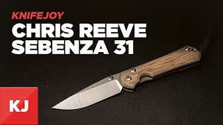 Chris Reeve Small Sebenza 31 With S45Vn Polished Steel Natural Canvas Micarta Knifejoy