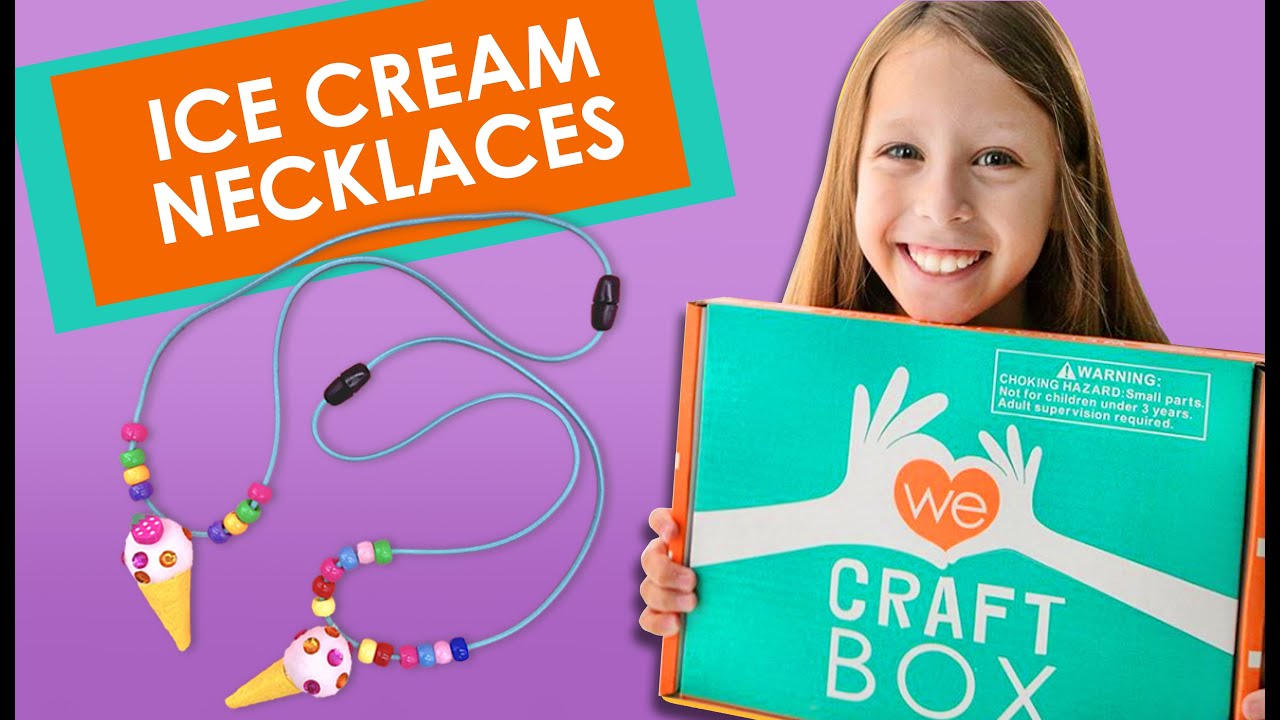 Ice Cream Necklace Kids Craft by We Craft Box - YouTube