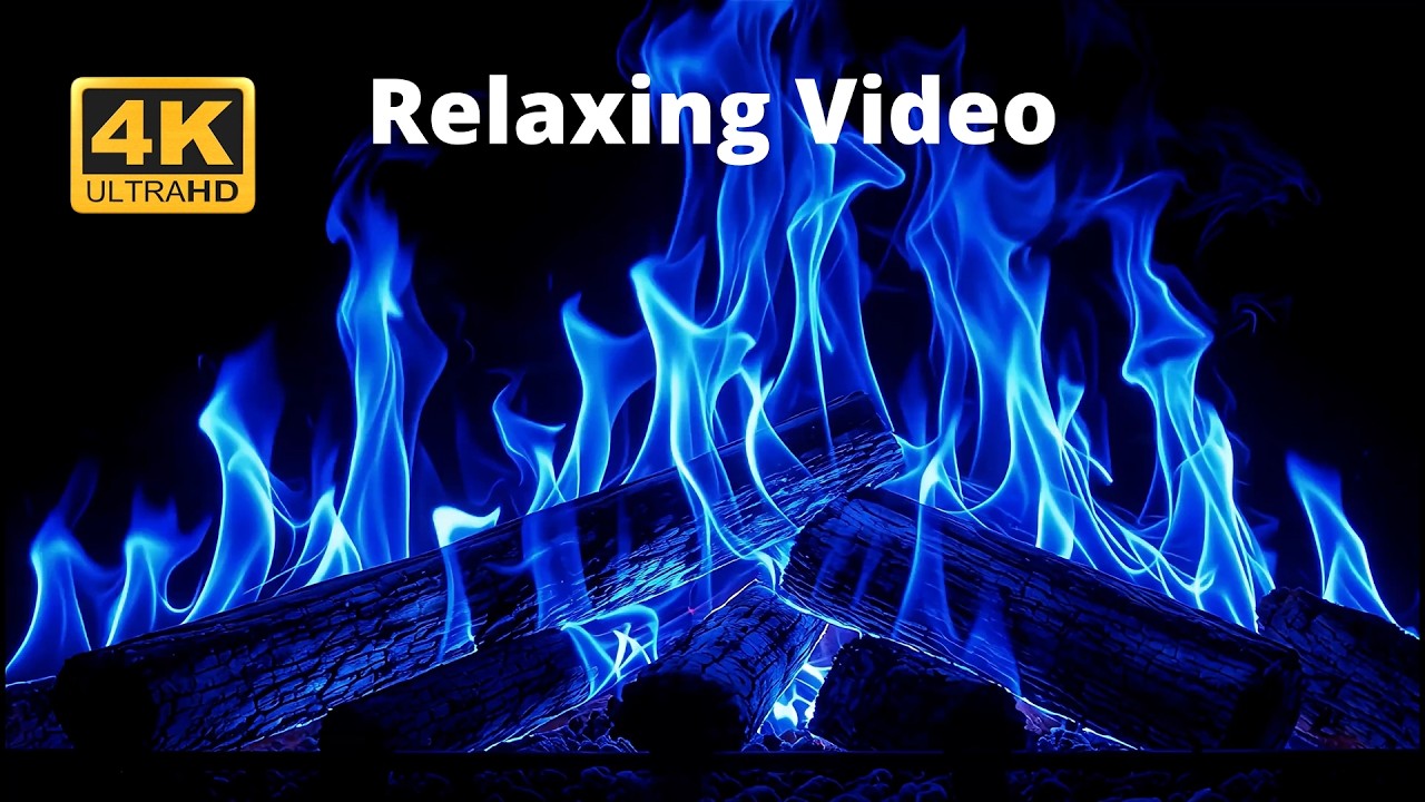 Cozy Fireplace .Relaxsing Video.Fireplace with Blues Burning.Fireplace