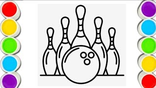 Bowling Drawing And Coloring For Kids And Toddlers