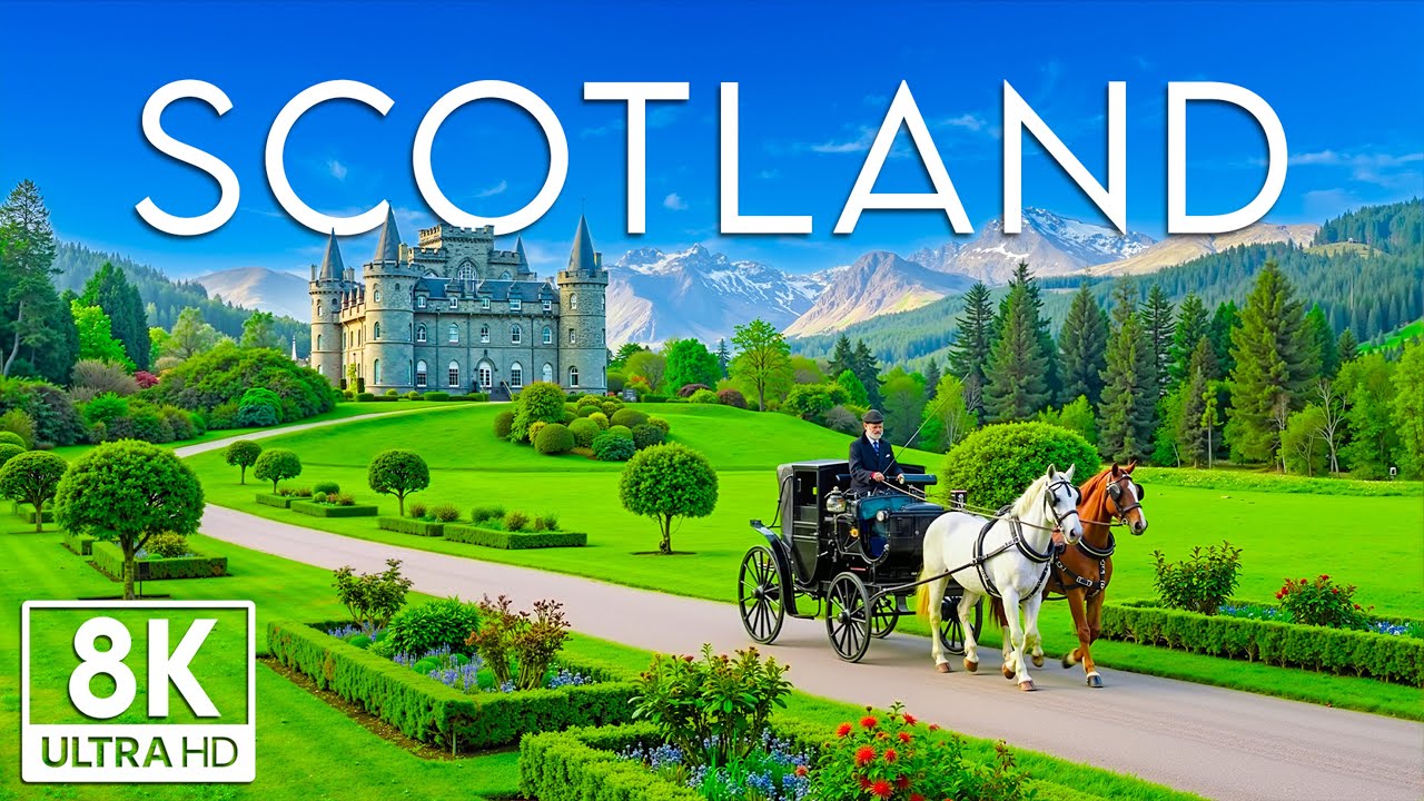 🏴 Шотландия 8K | Туман и камень – Тишина высокогорья, древние замки и северная тишина