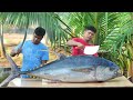 100 kg big tuna fish  yummy tuna fish pickle  cutting  cooking skill