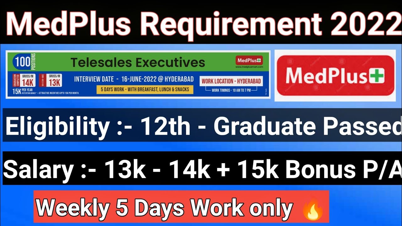 MedPlus Jobs Vacancy 2022 🔥 Pharmacy Job Vacancy Apply Now
