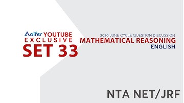 Previous Year Questions Of UGC NTA NET June 2020 Examination | MATHEMATICAL REASONING | SET 33