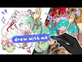 draw with me 🍰 ₊˚ chibi mikus // from sketch to acrylic charms!