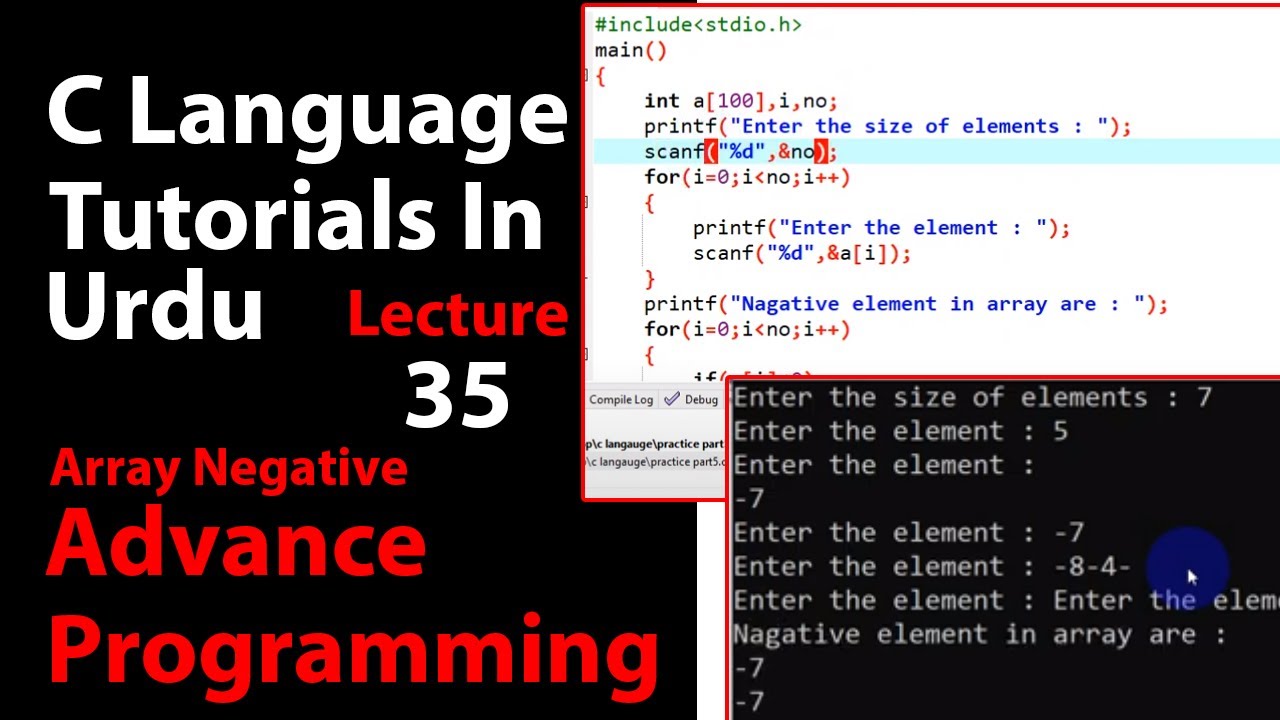 LECTURE - 35 ARRAY PROGRAM IN C LANGUAGE - YouTube