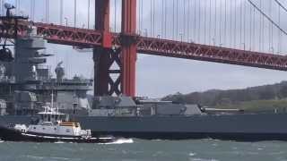 USS IOWA Departs - From Port To Pacific