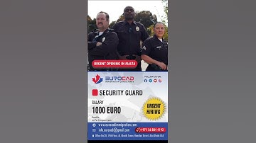 SECURITY GUARD Urgent Opening in #maltajobs #canada #europe #securityguard