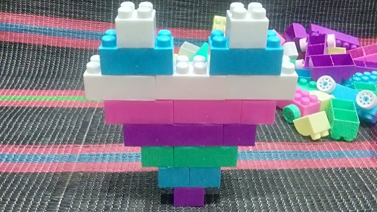 satisfying diy💞 video 😀||how ️ to 🏩 make 💖 heart 💗 with 💞 blocks 💞😀 ...