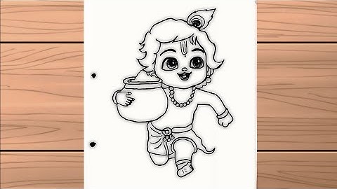Krishna pencil drawing easy || Little Krishna beautiful drawing ||Janmashtami special drawing. kid