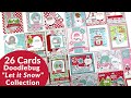 26 Cards | Doodlebug  Design | Let It Snow Collection | 6" x 6" Paper Pad