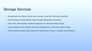 Storage Services | Cloud Computing Case Study - Google Cloud Platform (GCP)