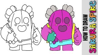 brawl spike stars sakura colorear dibujar como brawlers draw mejores dibujos drawing legendarios brawler emz personajes imprimir tendencias gameplay cartoon