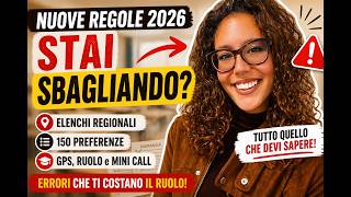“NUOVE REGOLE 2026: ELENCHI REGIONALI, GPS e 150 PREFERENZE 🚨 Stai facendo un ERRORE GRAVISSIMO?”
