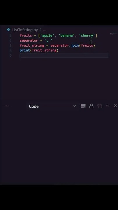 Python join() – How to Combine a List into a String in Python #shorts # ...
