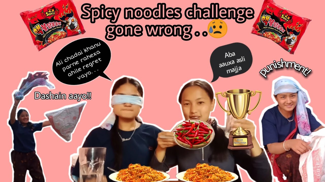 Blindfold Spicy noodles challenge gone wrong..😩🤯 || sochejhai jindagi rainaxa😂|| 