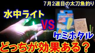 水中ライトは効果あるのか？検証・「水中ライト vs ケミホタル」で太刀魚釣り。7月2週目和歌山太刀魚釣り。