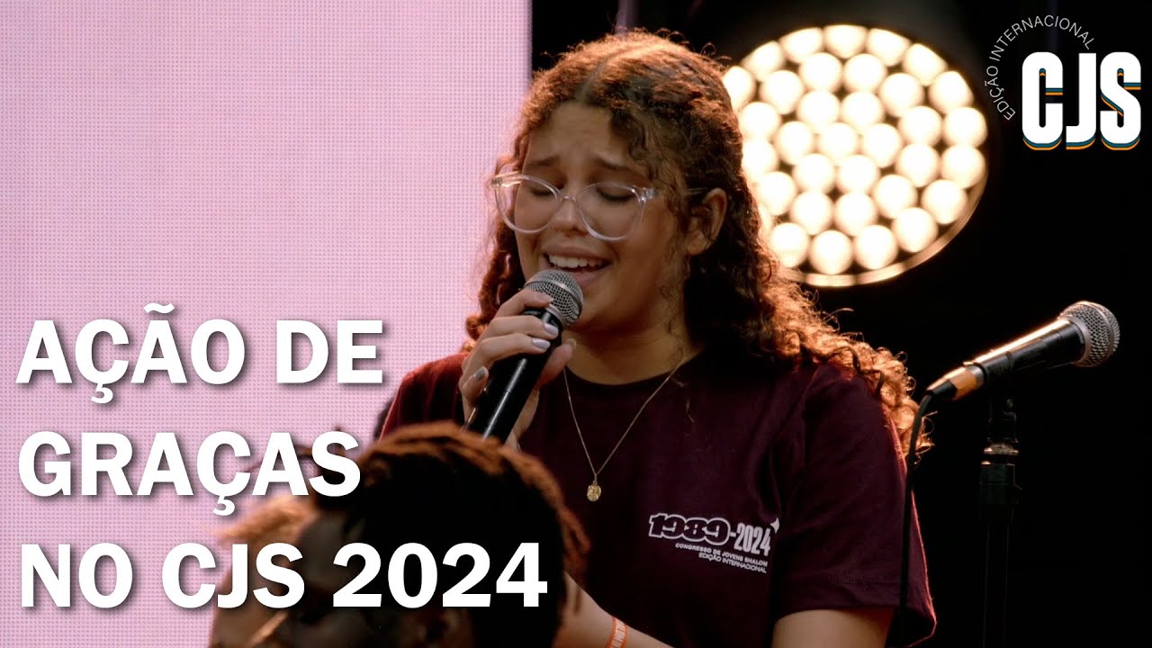 Gabi cantando a ação de graças - Missa de encerramento do CJS 2024