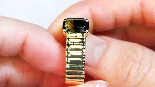 Unheated Bi Color Australian Sapphire Ring at 3.14 carats by Kat Florence KF09615
