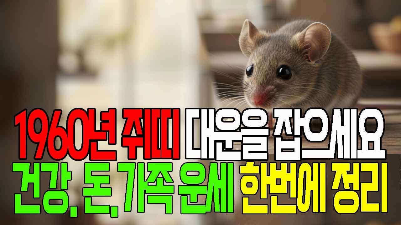 1960년생 쥐띠 대운을 잡으세요 건강. 돈. 가족운세 한번에 정리해드립니다