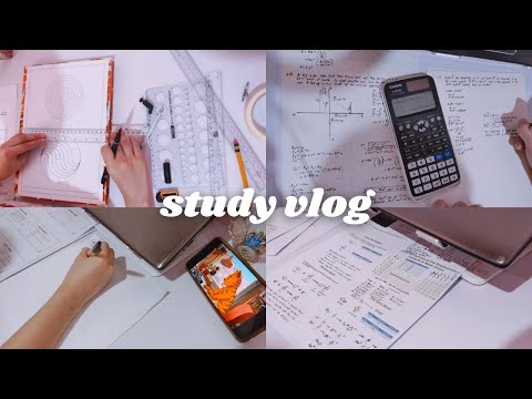 study time-lapse | note-taking, revising, problem-solving practice, engineering drawing