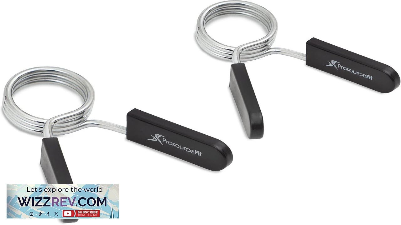 ProsourceFit Olympic Barbell Spring Clip Collar 2 inch Pair with Easy Grip Handles