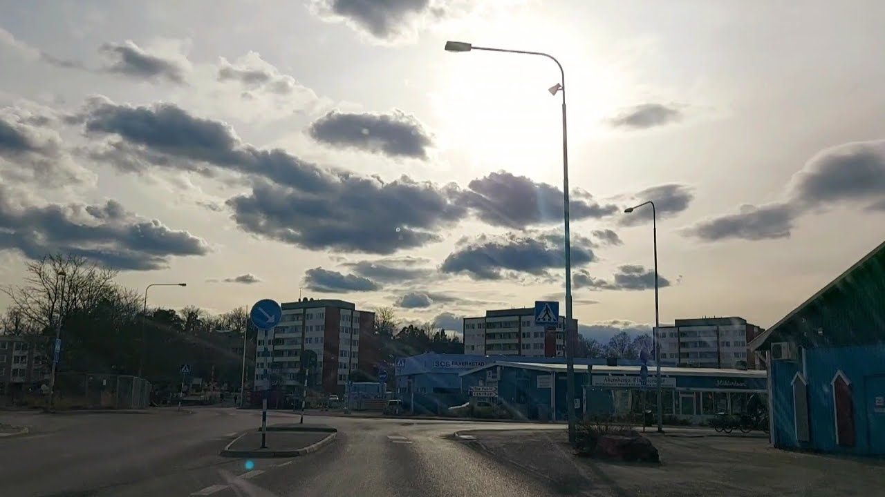 Driving through Åkersberga centrum, Stockholm - April 2022