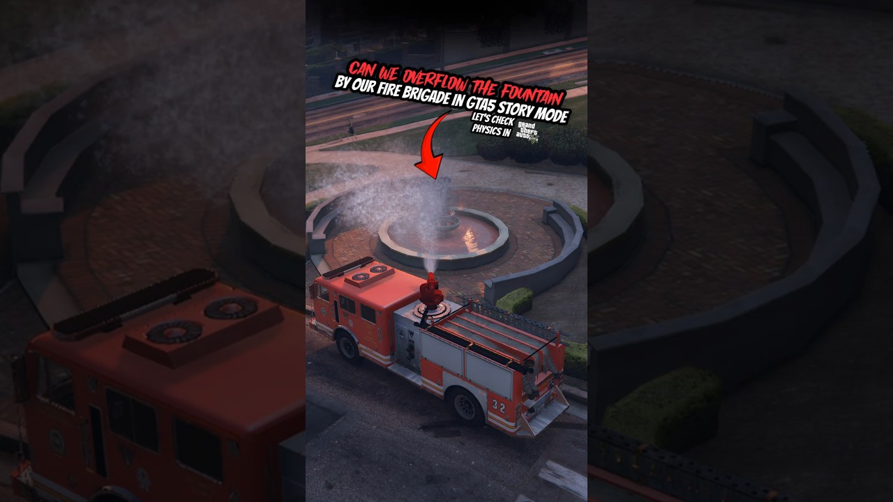 🔥 GTA 5 Fountain OVERFLOW Experiment! 😱📈#gta5 #shorts