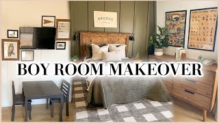 BOY ROOM MAKEOVER 2023 | BOARD AND BATTEN, VINTAGE DECOR, & LEGO STORAGE IDEAS!