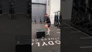 Split stance box jump