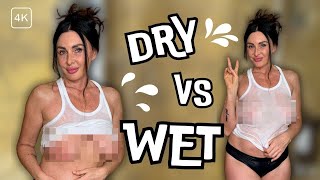 [4K] Sheer Clothes Try-On Haul Ft. Helga | Dry Vs Wet Collection