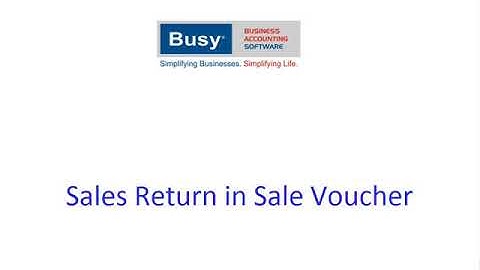 Sales return in Sale Voucher
