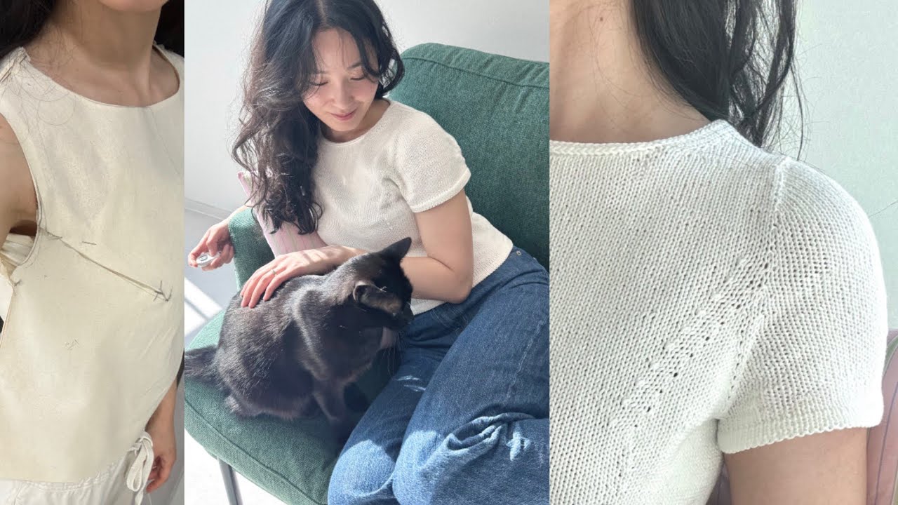 누가 뜨개옷을 광목샘플부터 만들어? 💖‘누‘의 첫 의류 도안 담담한 티셔츠💖 | 스와치부터 테스트니팅 샘플까지! | 뜨개로그